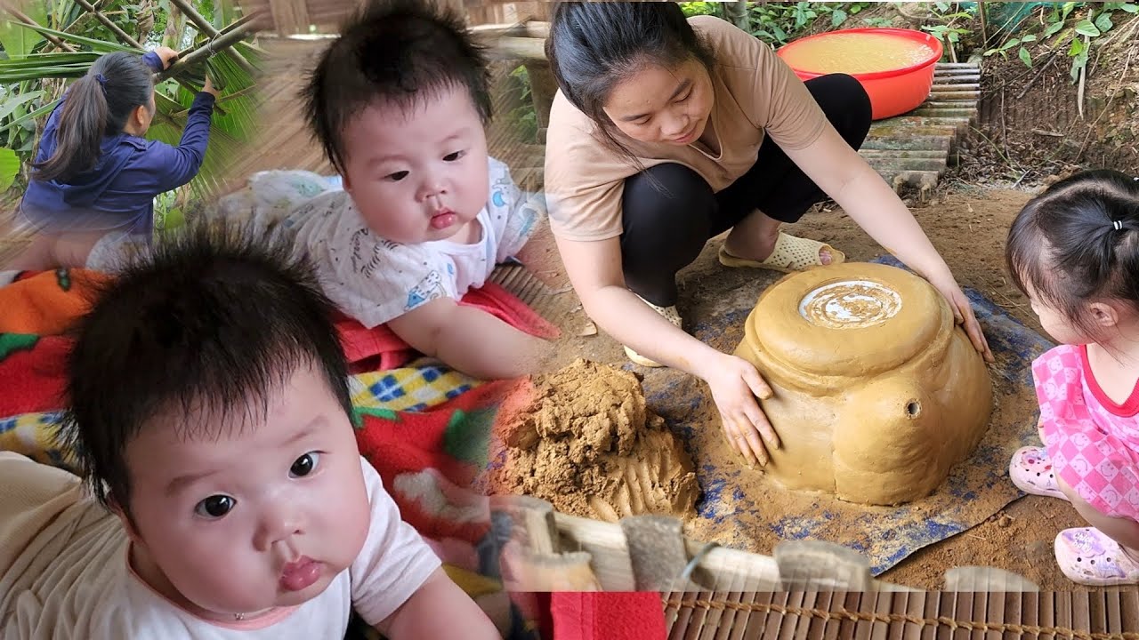 Single mother with many children - 7 days to complete New house made of bamboo and red soil
