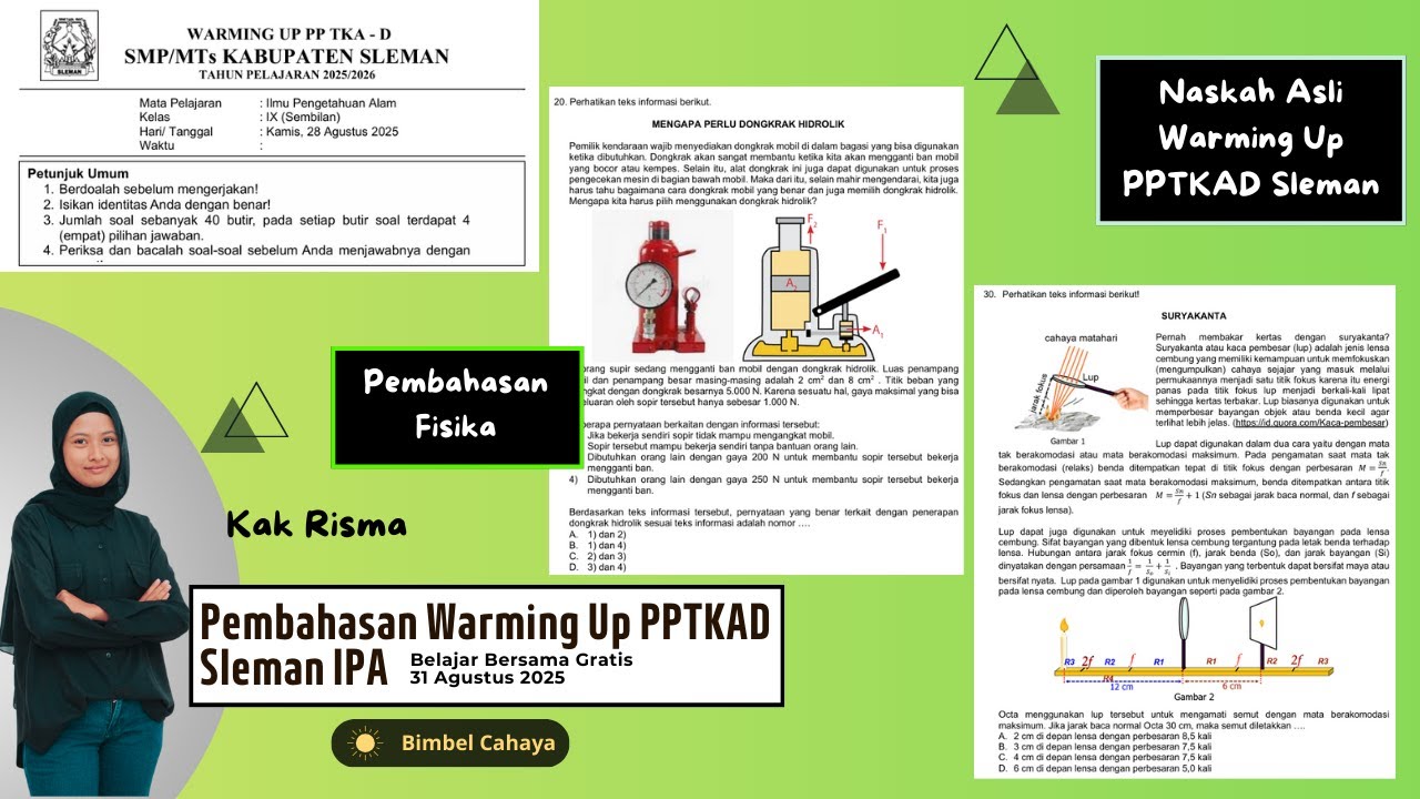 PEMBAHASAN IPA Warming Up PPTKAD DIY Sleman | Persiapan TKA ASPD IPA Kelas 9 Fisika