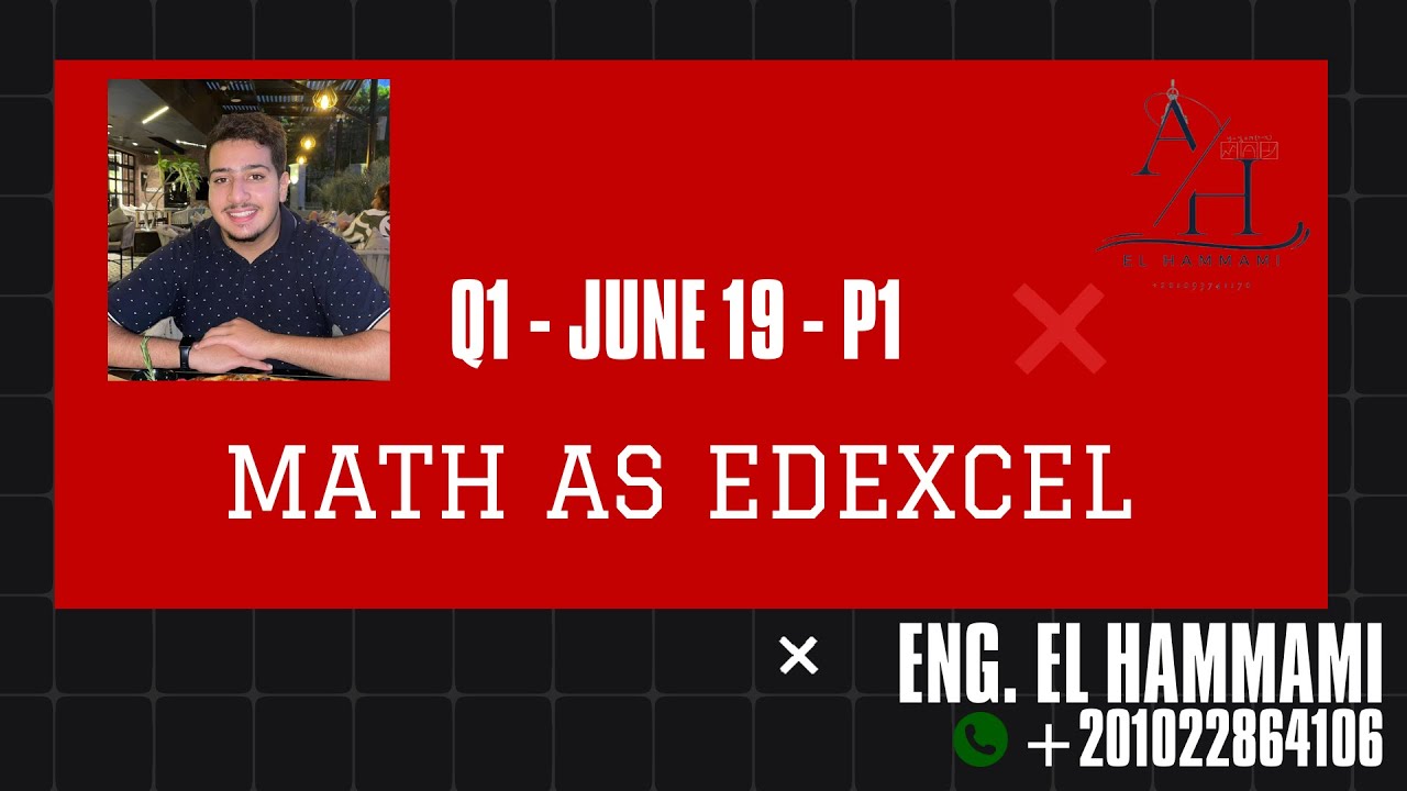 Question 1 - May 2019 P1 - Math AS Edexcel