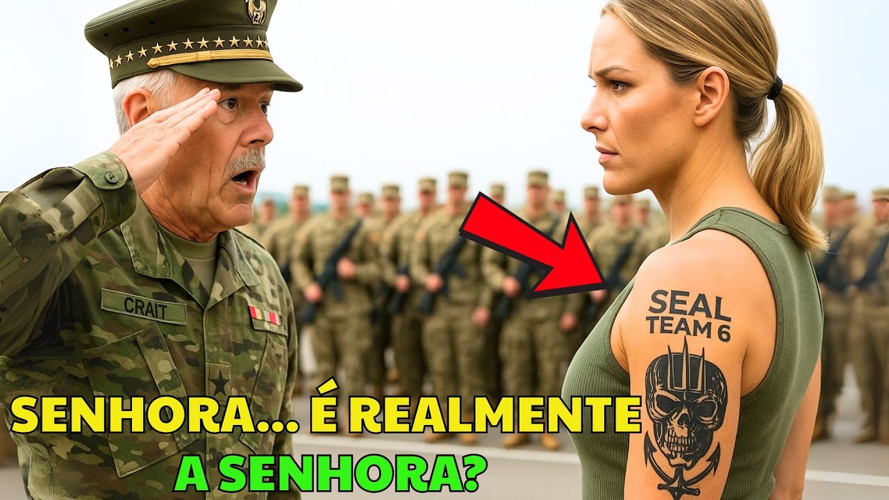 General congela ao ver mulher limpando armas — A tatuagem era o brasão da sua unidade perdida.