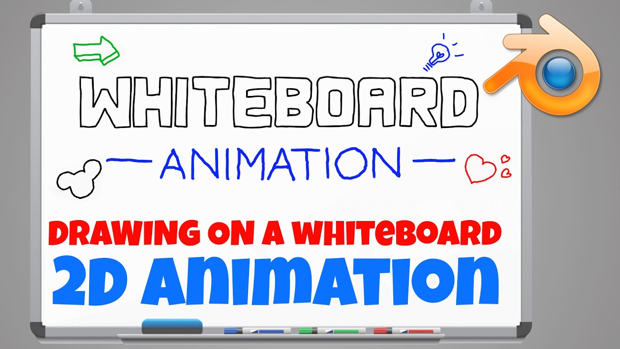 How to Animate a Whiteboard Explainer Drawing using Blender 2.9 Grease Pencil 2D Animation