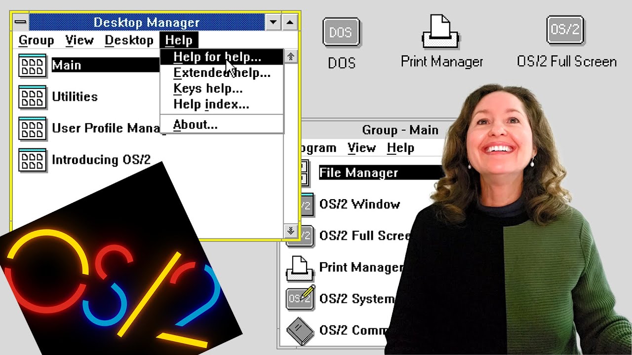 Mum Tries Out OS/2 1.3 (1990)