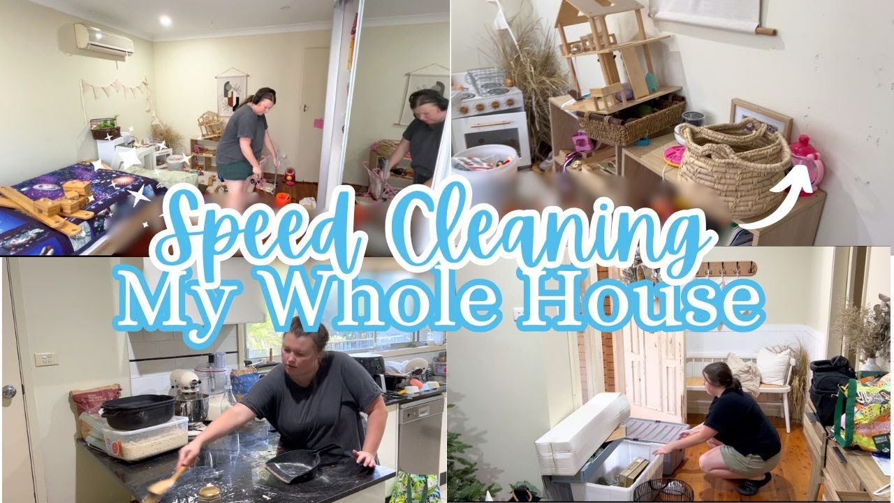 Speed Cleaning My Whole House! It was so messy 😭 + Christmas Decorating