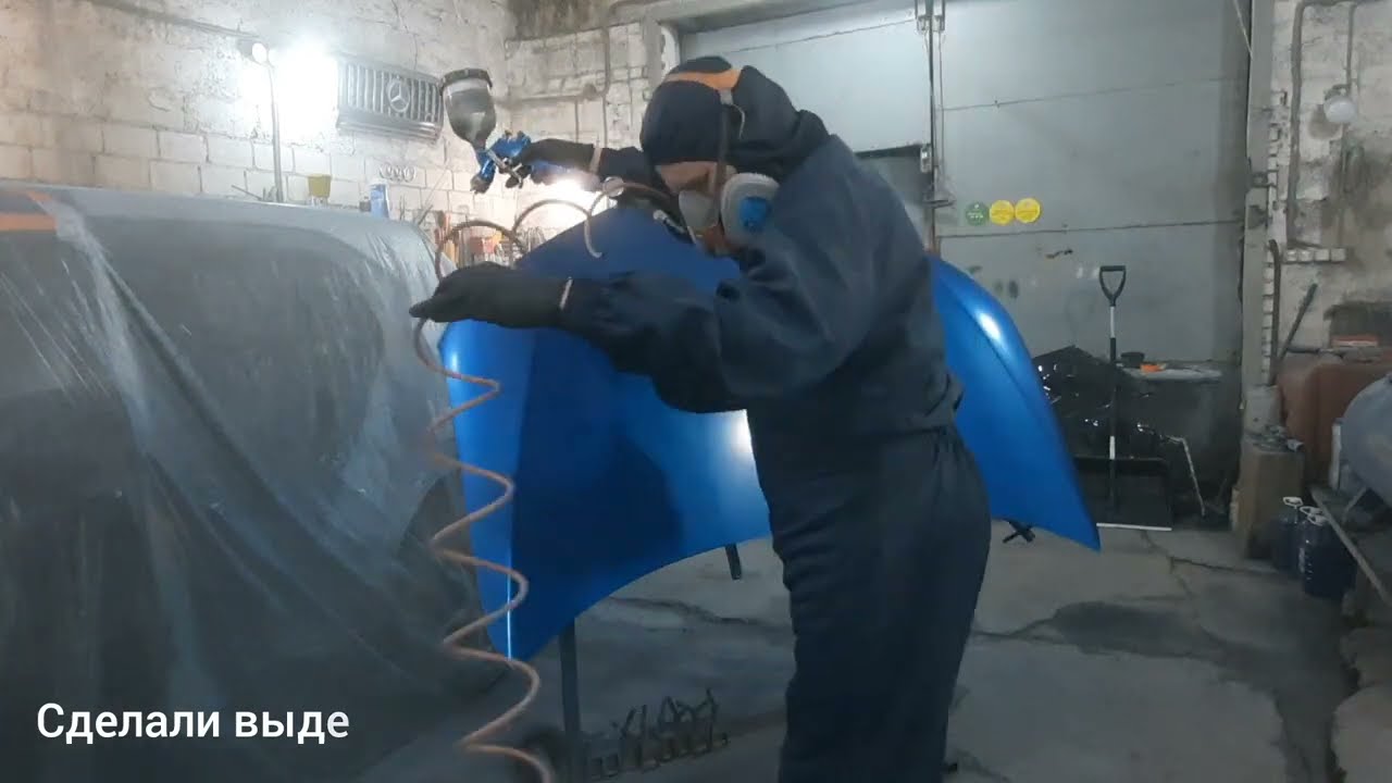 Toyota RAV 4 -  Продолжение ремонта. КРАСИМ капот, передние крыло и бампер.