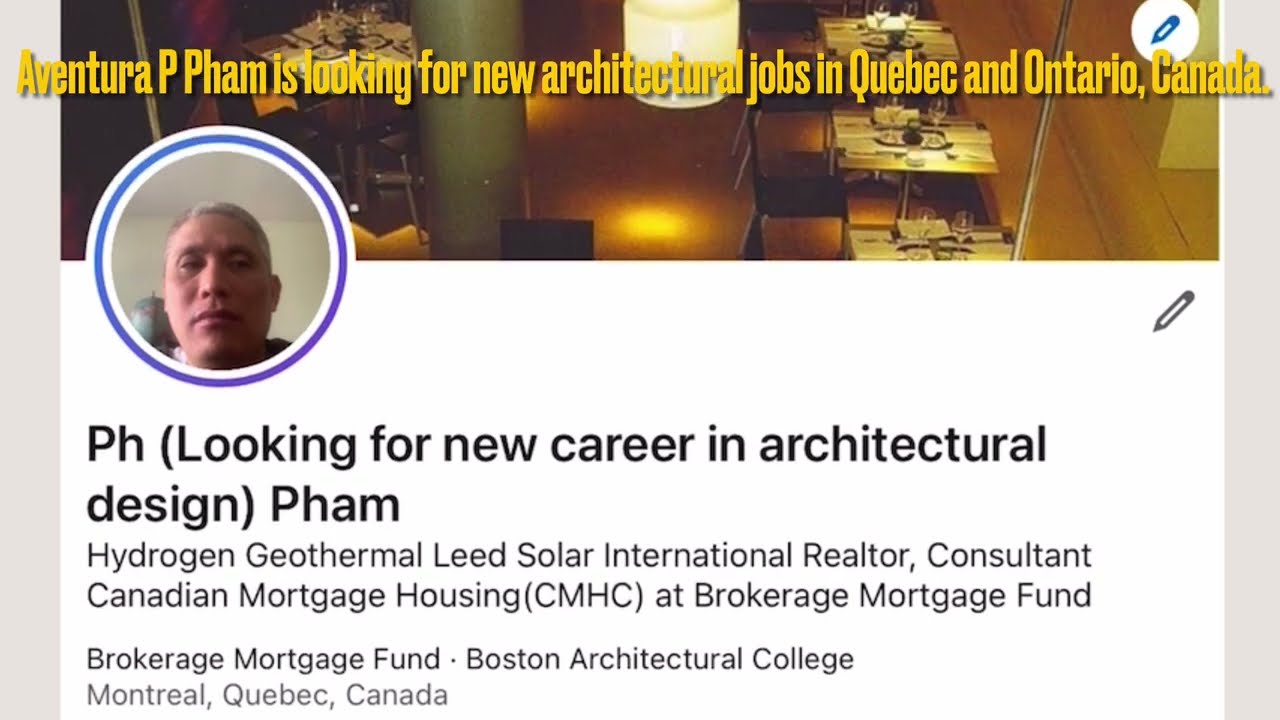 Aventura P Pham seeking new job #career #architecture #job #jobs #employment #emploicanada