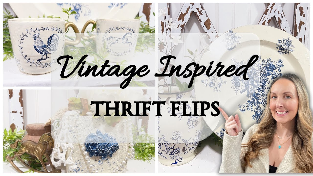 Vintage inspired thrift flips - Thrift with me and diy's - Home Decor trash to treasure