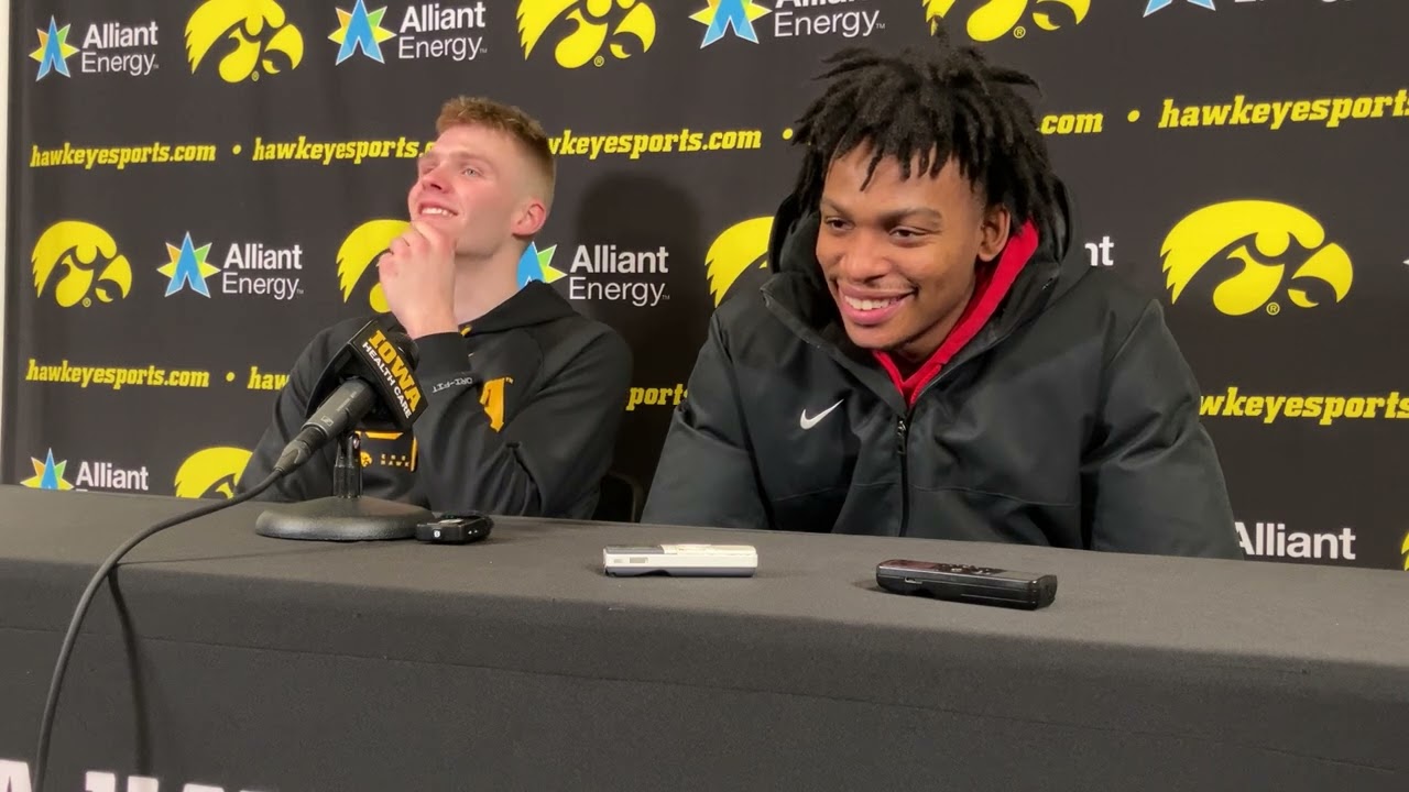 Bennett Stirtz and Tavion Banks Northwestern Postgame 