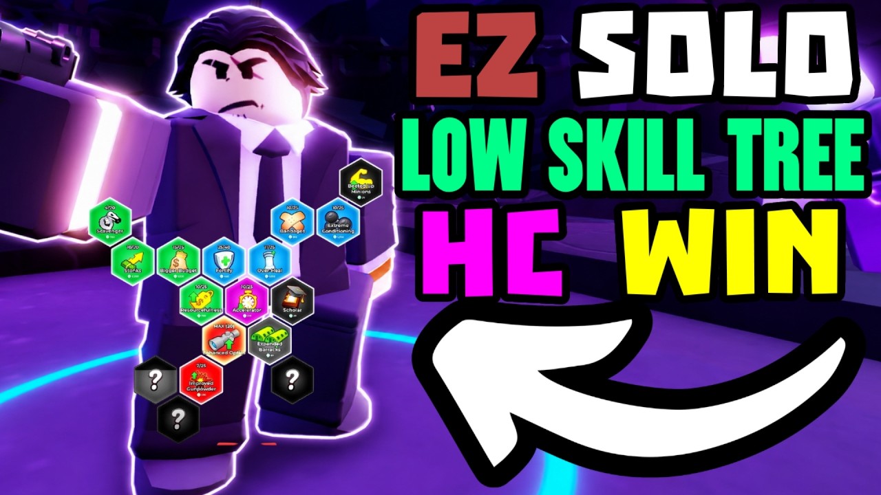 SOLO Hardcore Победа С Низким Skill Tree + Полный Гайд | TDS Tower Defense Simulator