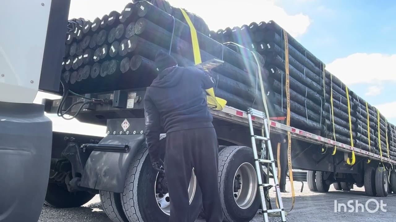 This fence is for his grandkids - #fence #work #fyp #blessed #truck #driver #jesus #flatbed 