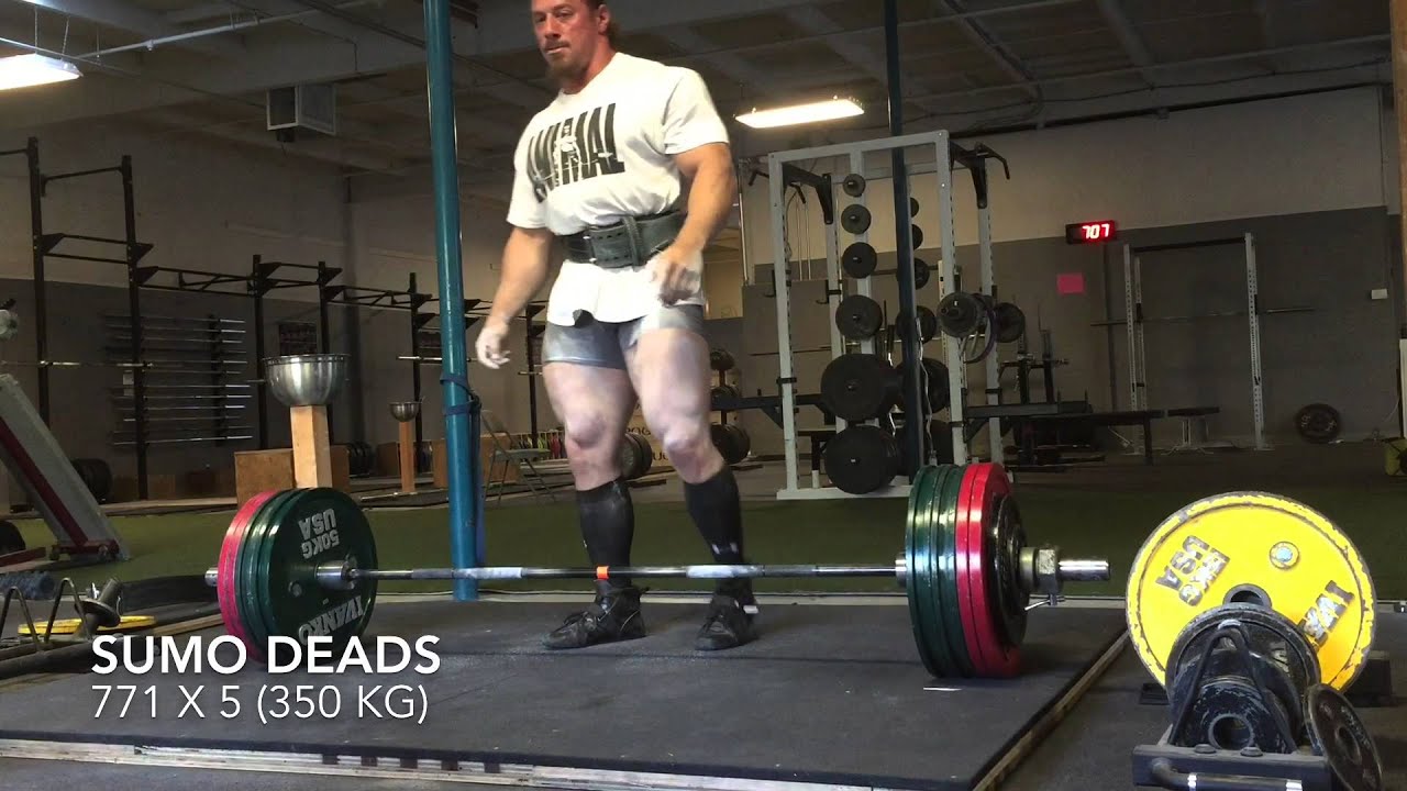 Dan Green - Deadlifts 771 x 5 (350 kg)