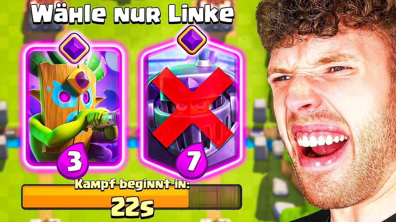 😱❌NUR LINKE KARTEN WÄHLEN, BIS ICH 10 SIEGE HABE... (Katastrophe?) | Clash Royale Deutsch