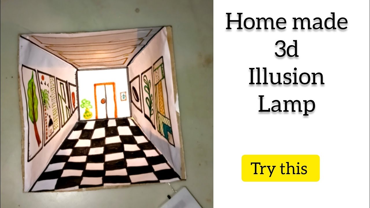 Best 3D optical illusion lamp #homemade #3d #artwork #lamp #papercraft