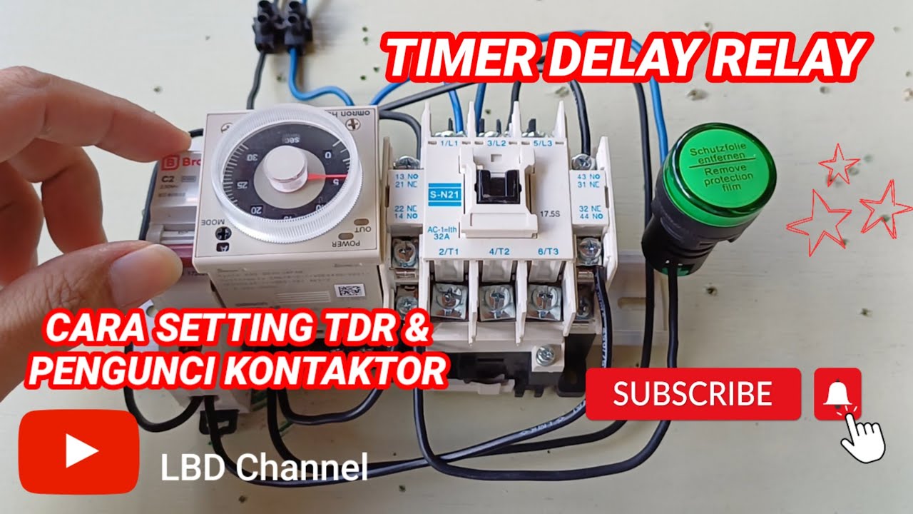 Cara Pasang TDR Timer Delay Relay Ke Kontaktor Dengan Pengunci