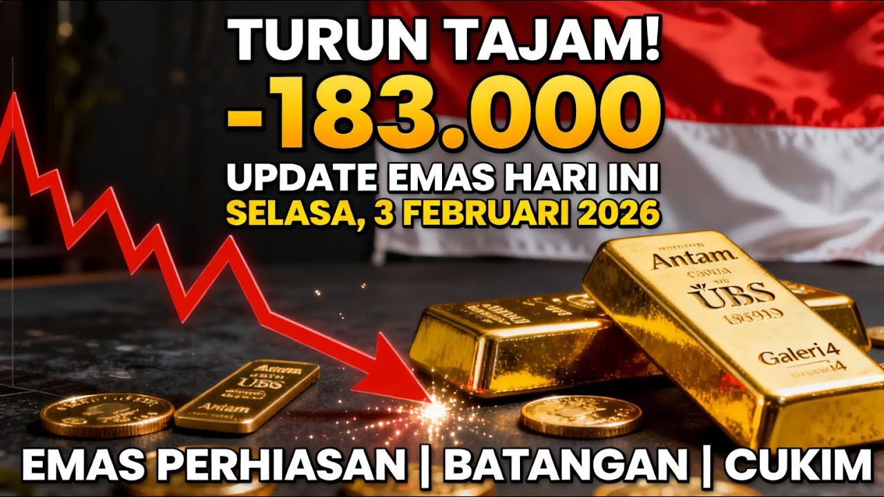 HARGA EMAS HARI INI 3 FEBRUARI 2026 TURUN TAJAM‼️ BELI SEKARANG ATAU JUAL UPDATE ANTAM & PERHIASAN L
