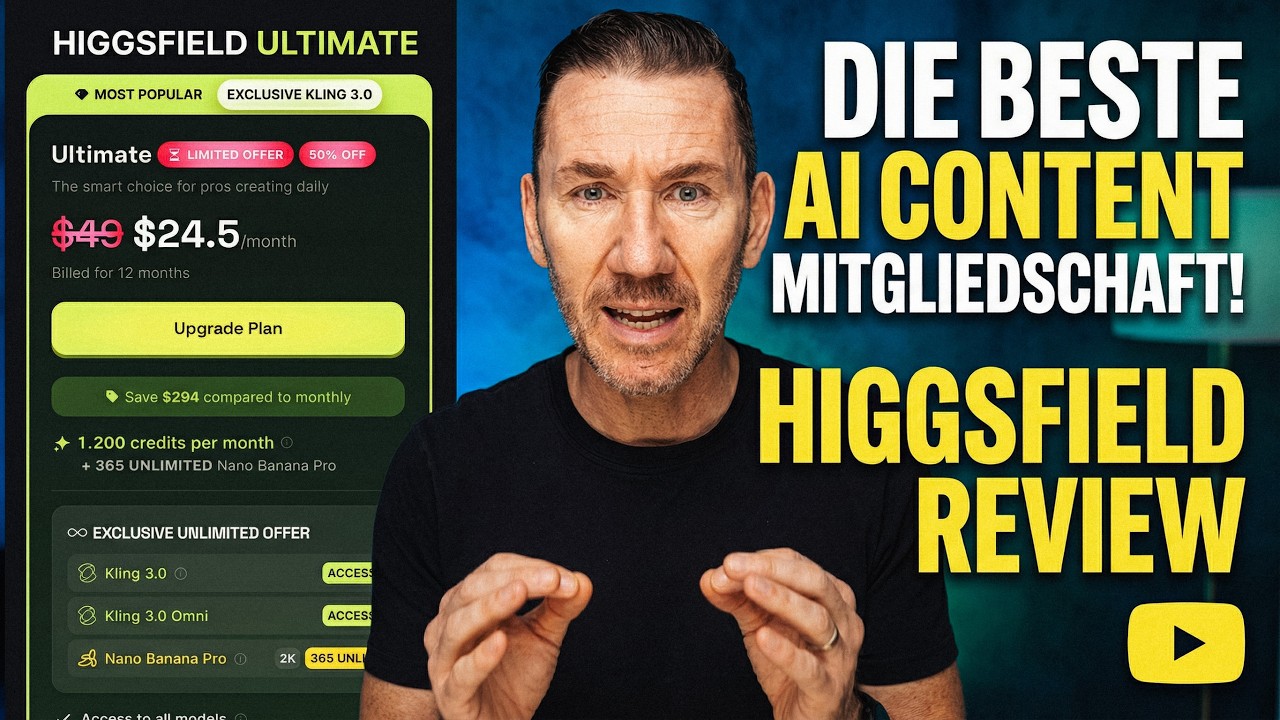 Beste Mitgliedschaft KI Bildgenerierung? (Higgsfield Ultimate) - Meine Meinung!