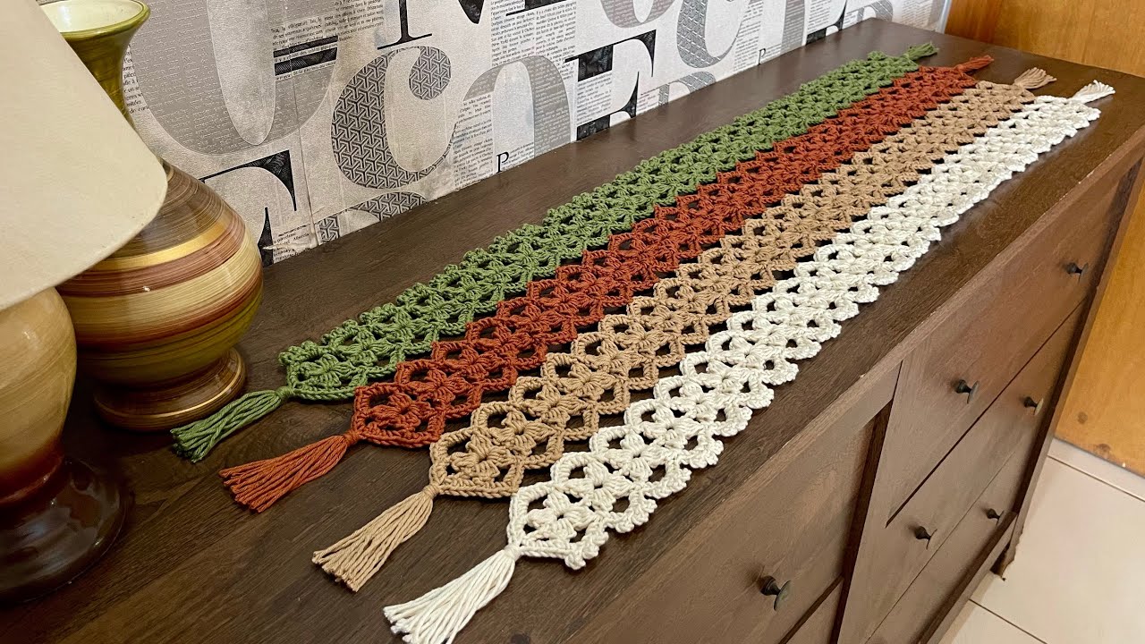 Trilho de Mesa em Crochê Estilo Rústico: Passo a Passo Completo
