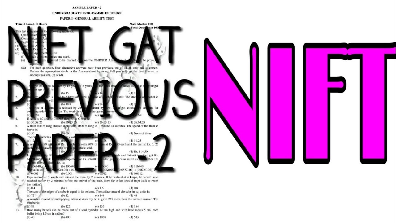 nift gat previous papers/nift gat papers