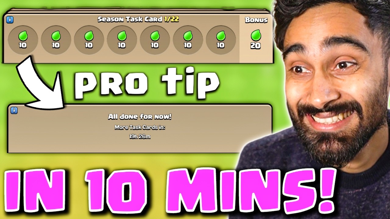 Complete All Season Task Cards in Just 10 Mins. Pro Tip ! Clash of Clans.