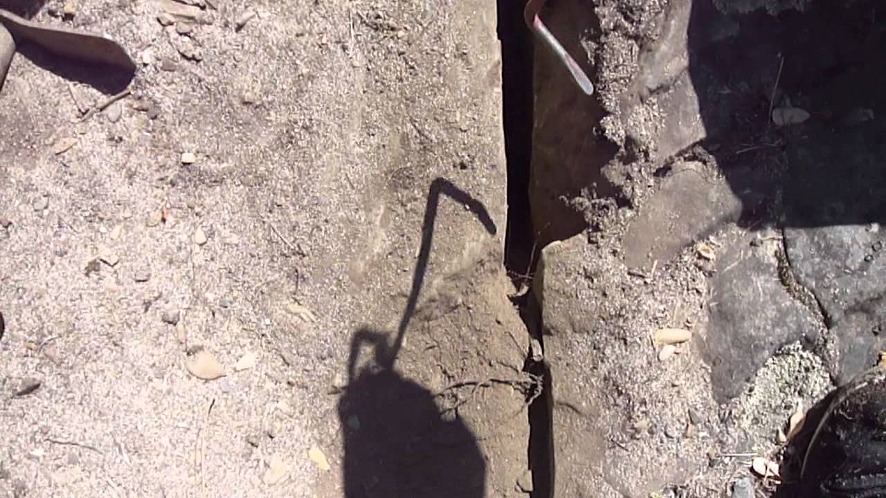 Crevice in bedrock that I been working