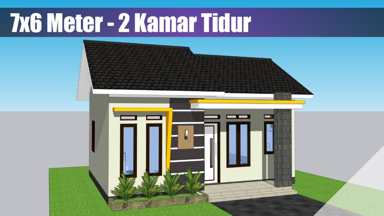 Desain Rumah Minimalis 7x6 Meter 2 Kamar Tidur - House Design