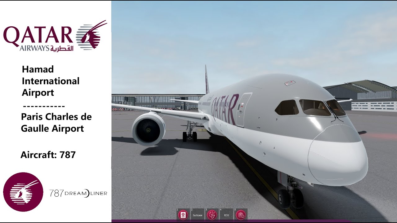 ROBLOX | Qatar Airways | Hamad International Airport - Paris Charles | Boeing 787 Inaugural Flight!