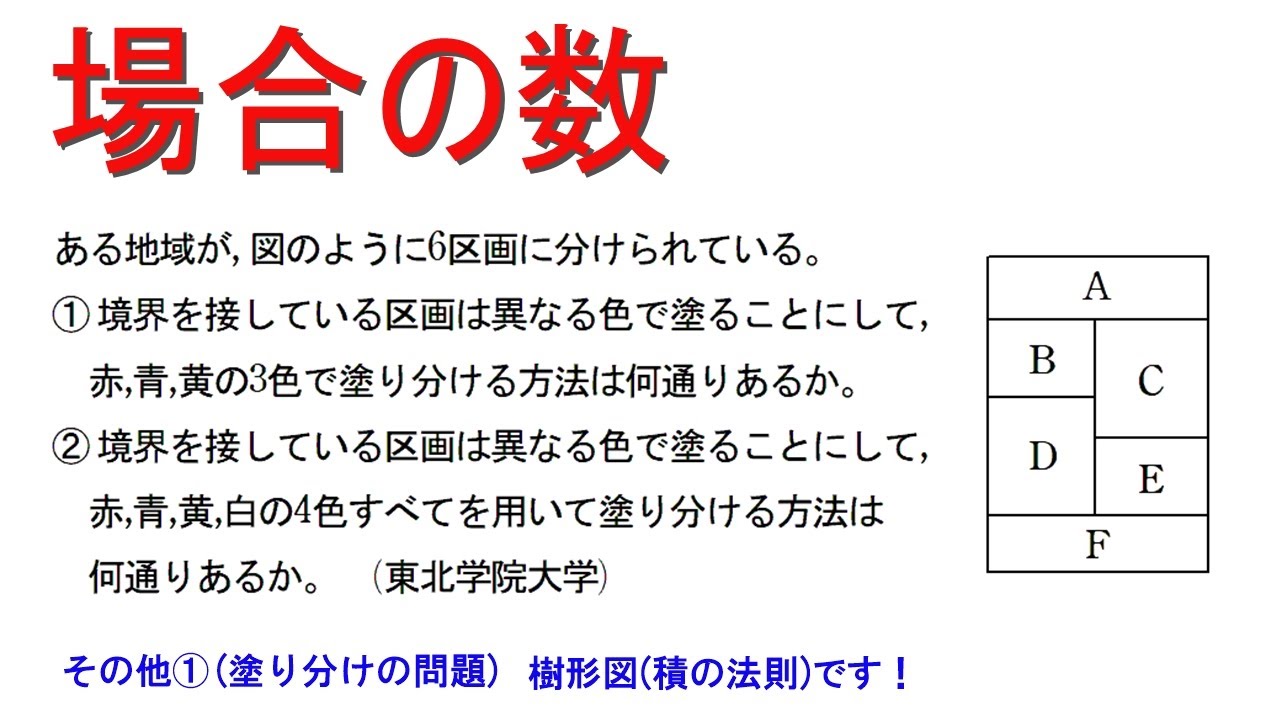 場合の数　その他①(塗分けの問題)