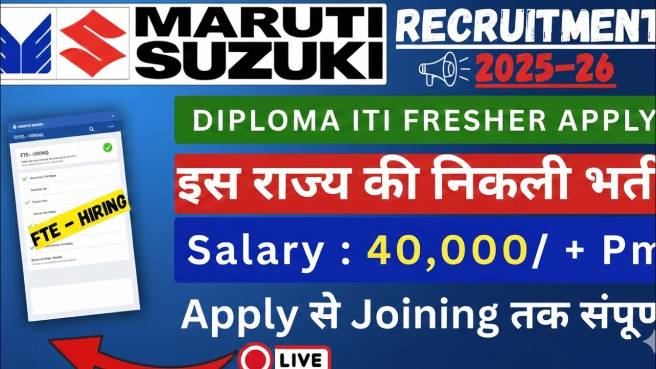 Maruti Suzuki FTE/CW/TWForm Kaise Bhare |Maruti Suzuki Requirement 2026 |Fresher ITI job|ShivamVlogs