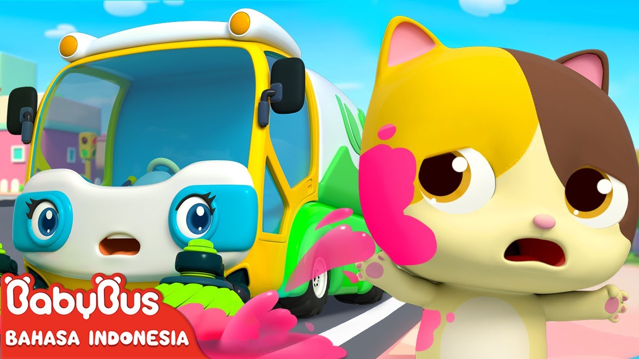 Tangki Air Truk Penyapu Menjadi Warna-warni | Belajar Warna | Lagu Anak | BabyBus Bahasa Indonesia
