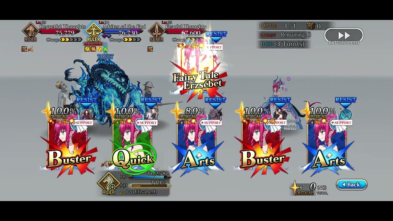 fgo solo-(chivalrous montjoie) Arbiter of the end vs Elisabeth Cinderella