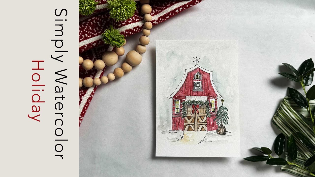 Simply Watercolor | Christmas Barn