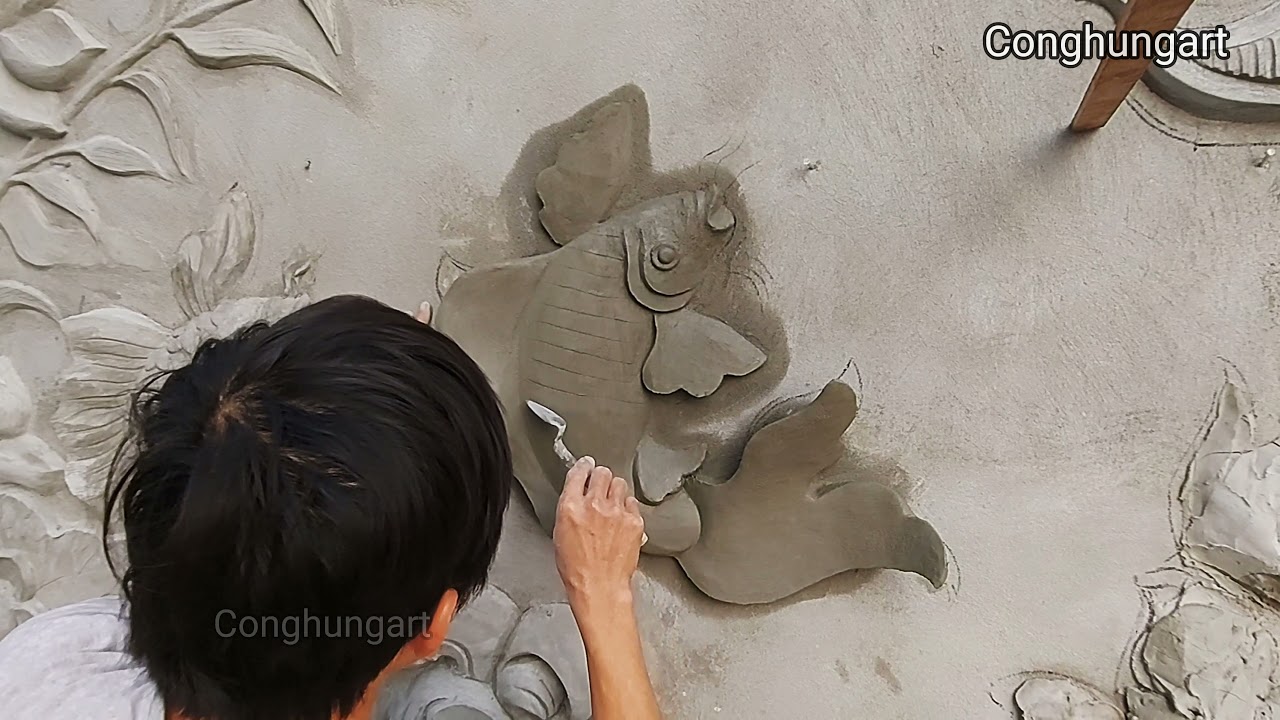 Create realistic reliefs of carp / cement / nearly bouncing off the wall