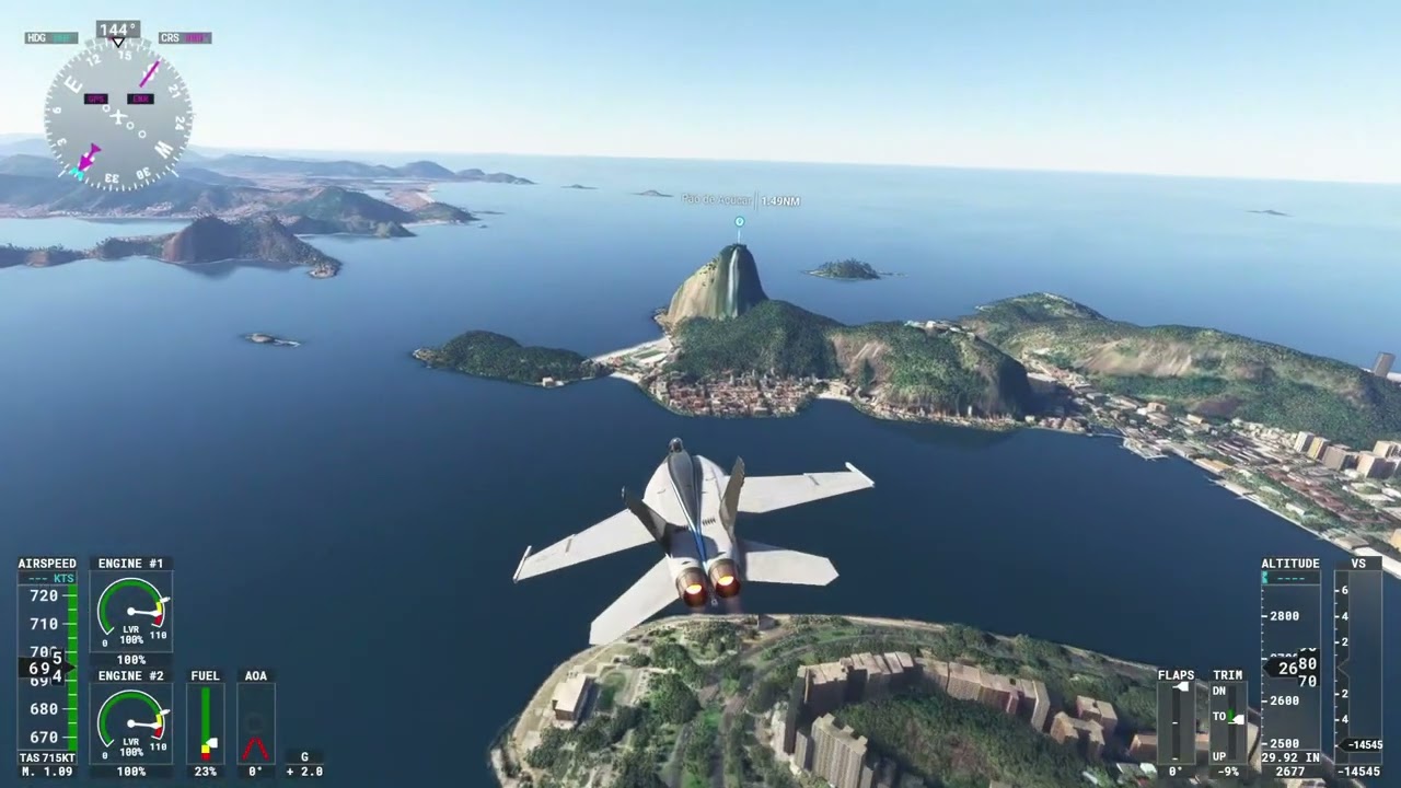 F-18 Super Hornet no Rio de Janeiro 🇧🇷 | Santos Dumont ➜ Galeão ✈️ FS2020 Cinematic Flight