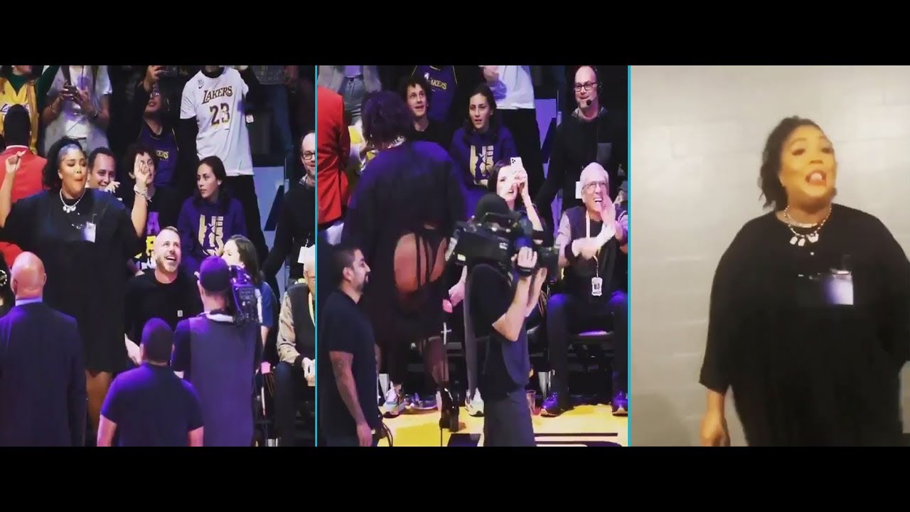 SINGER LIZZO IN STAPLES CENTER LAST NIGHT's GAME- LAKERS VS TIMBERWOLVES