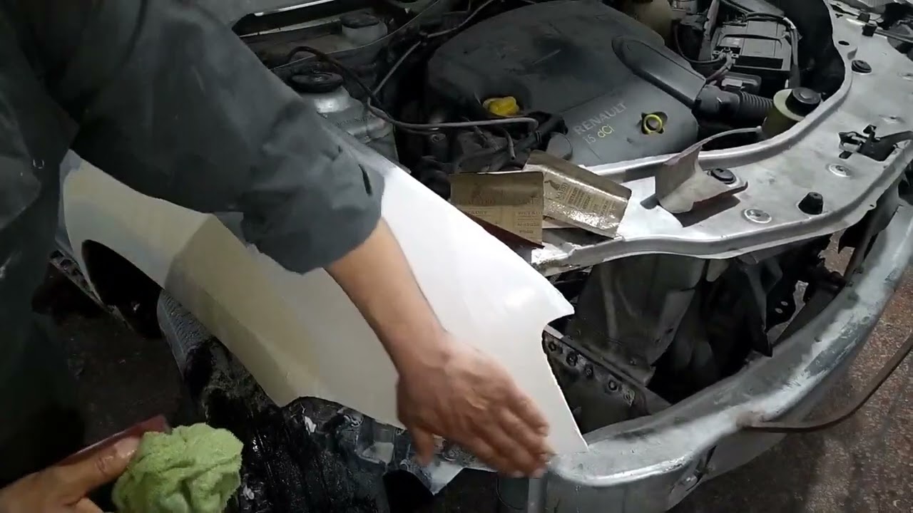 application mastic  aile droite Dacia duster | carrosserie repair