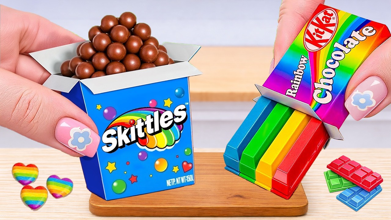 Miniature Rainbow Chocolate KITKAT Recipes with SKITTLES l Best Of Miniature Cake Ideas