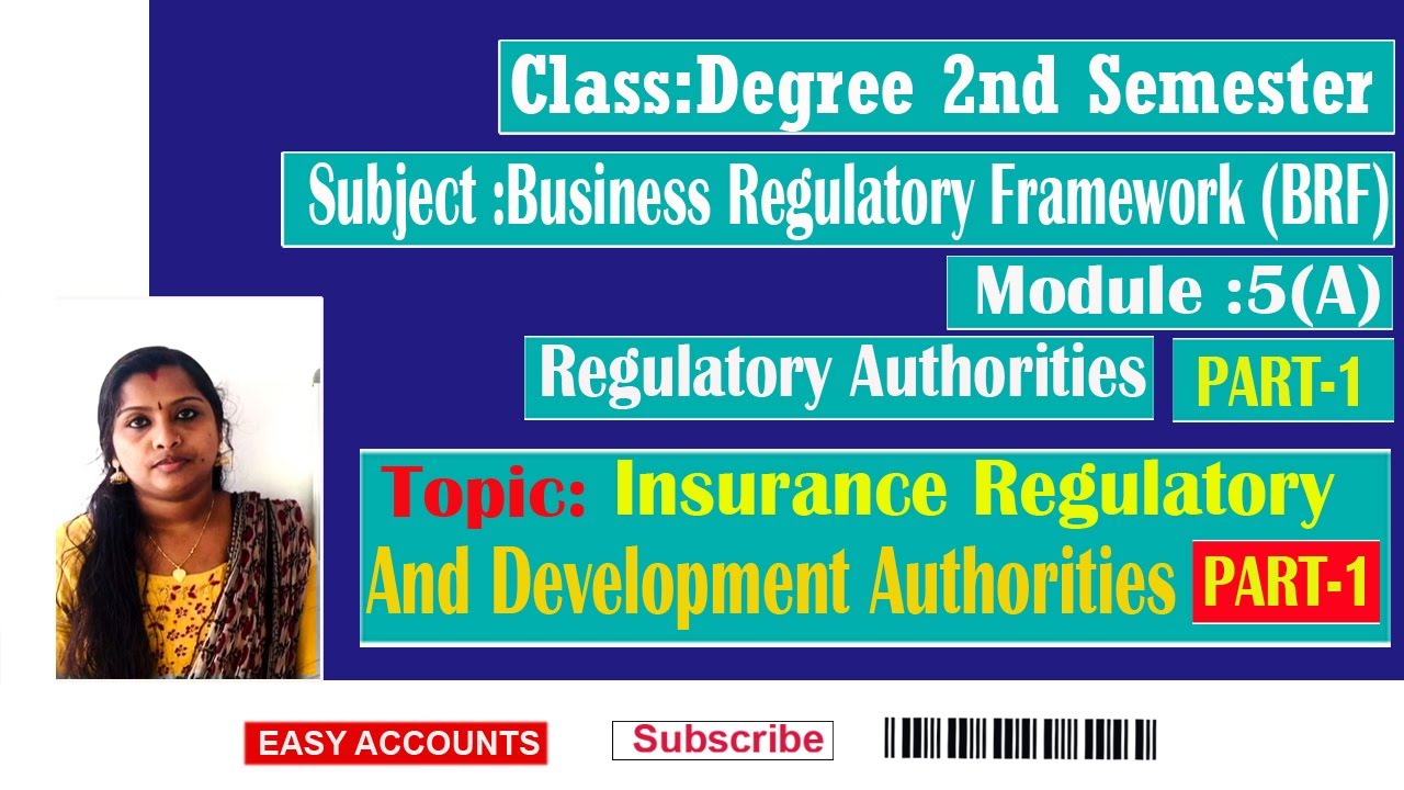 Degree 2nd Semester | Module:5(A) | BRF| Regulatory Authorities (Part-1) | IRDA | Easy Accounts |