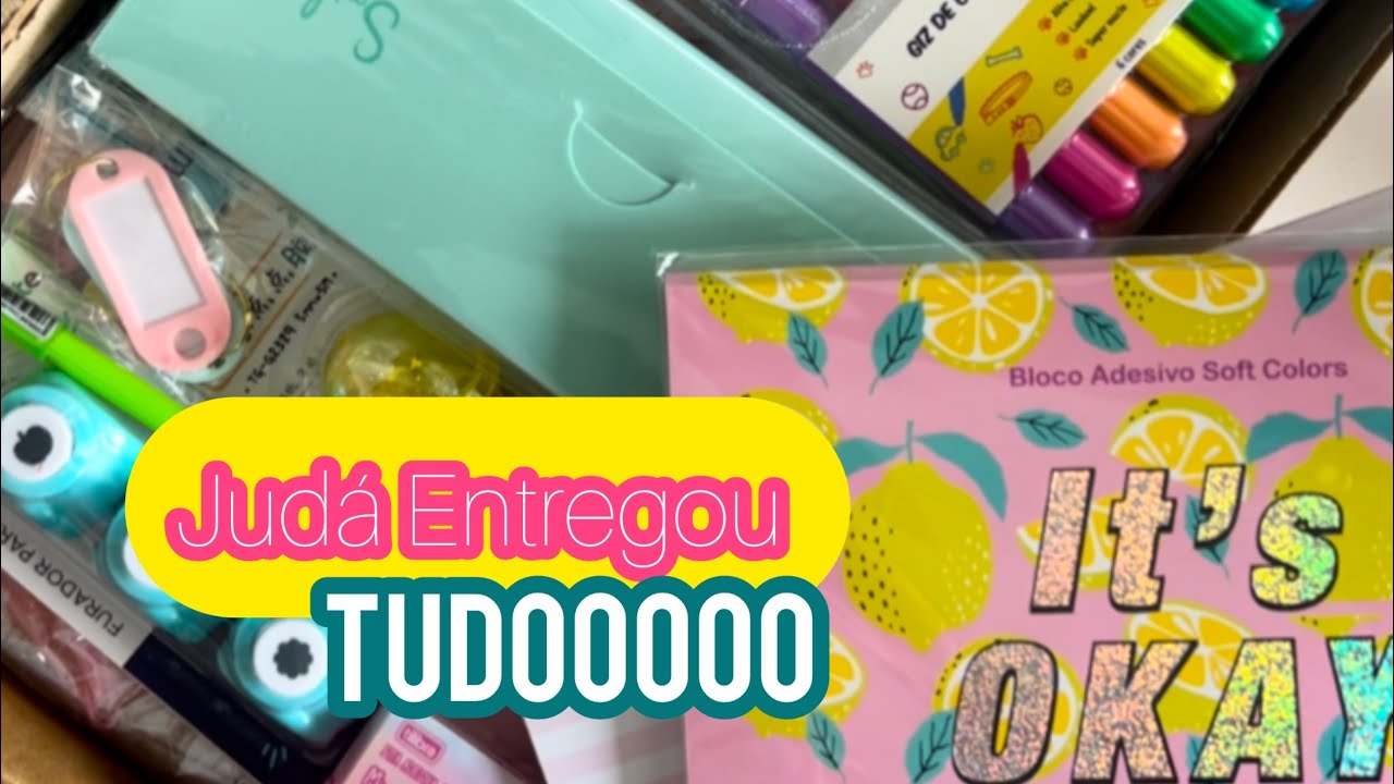 Unboxing Clube Judá Mega Limões 🍋 Janeiro 2025 - assinatura de papelaria 