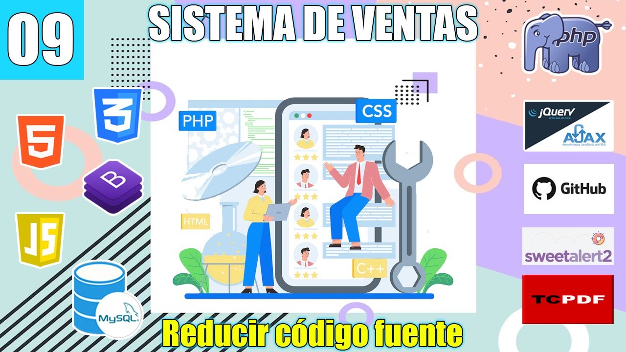 09 Reduciendo código fuente para la PLANTILLA del Sistema de Ventas con (PHP y MySql) FullStack