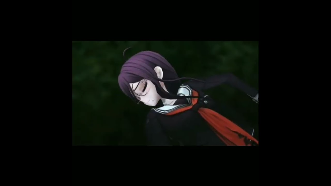 Toko Fukawa gets hit by a falling stone #danganronpa