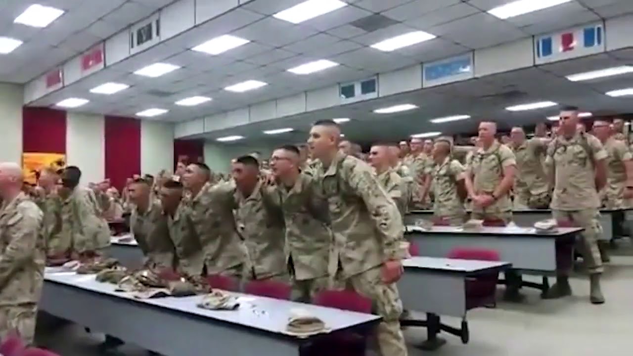 Us Marines at camp Pendleton singing 