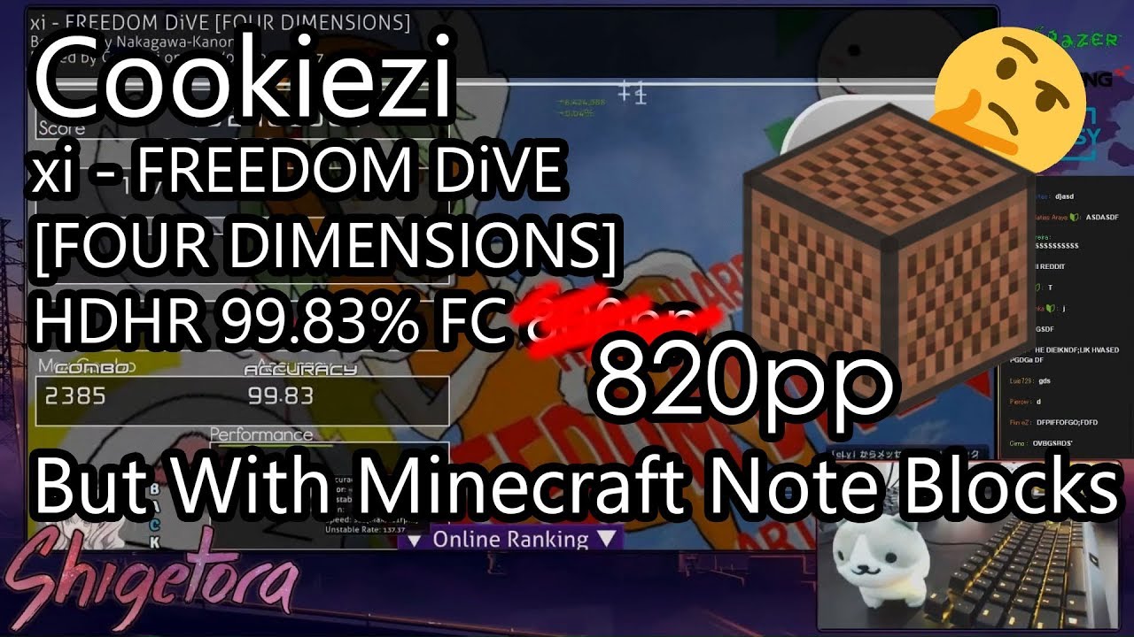 Cookiezi | xi - FREEDOM DiVE HDHR FC but with Minecraft Note Blocks