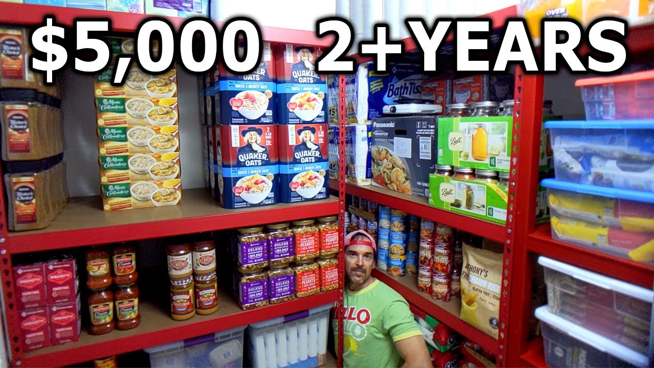 Хранение продуктов питания стоимостью 5000 долларов США на 2 года. Запас готовой еды для выживаль...