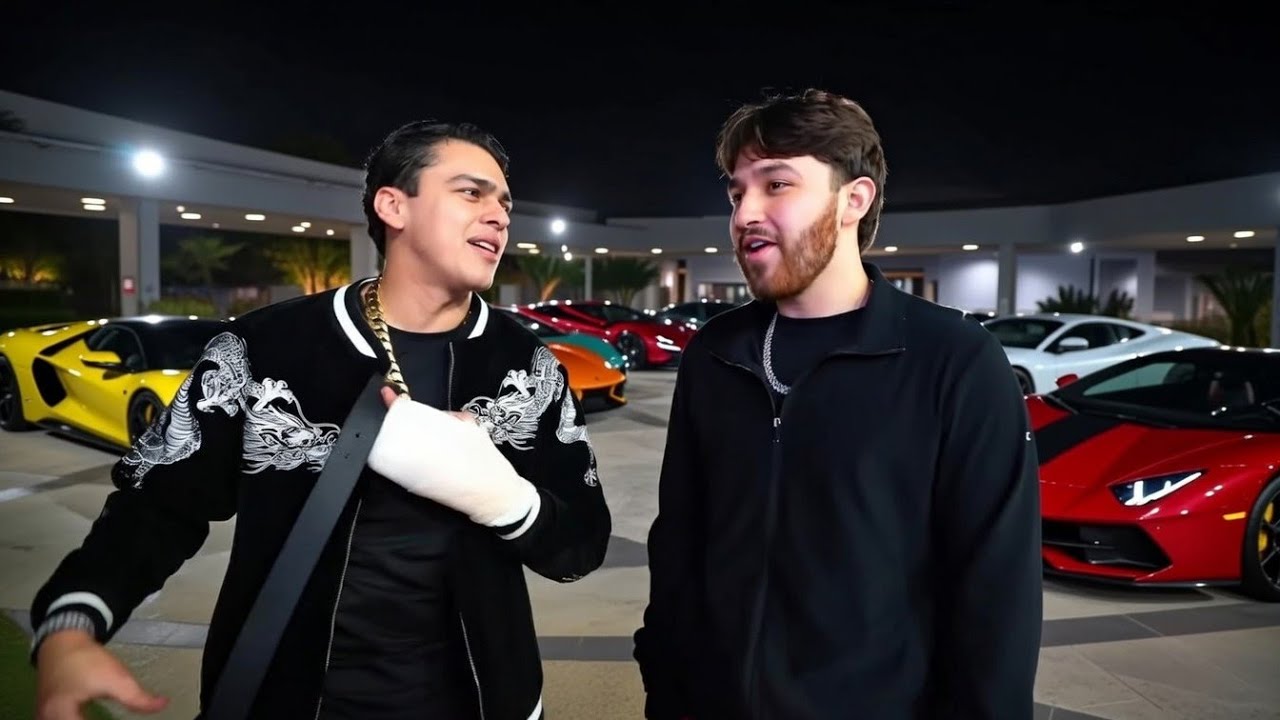 LONCHE y WILLITO con los de RANCHO HUMILDE rodeados de MUCHOS AUTOS DEPORTIVOS LUJOSOS 