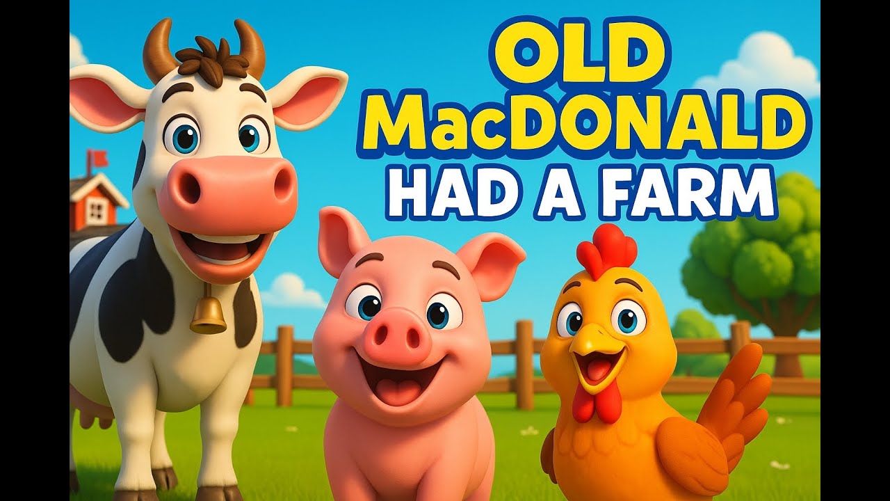 Old MacDonald Had a Farm | Cow, Chicken & Pig Edition!🐄🐔🐖| Crown Harmony Nursery Rhymes & Kids Songs