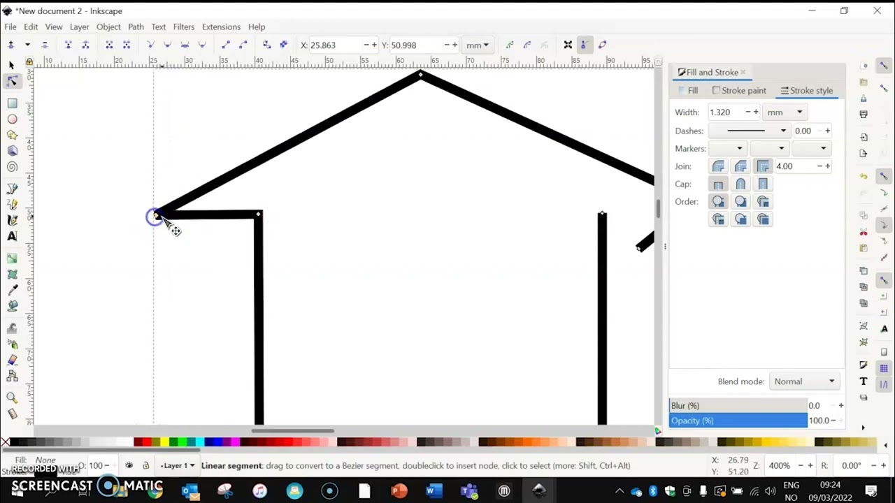Inkscape Part 3: Drawing Straight Lines
