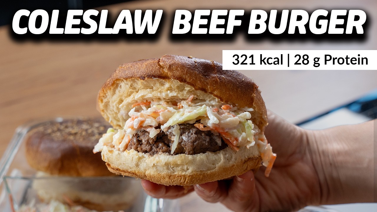 Mealprep Coleslaw Beef Burger mit 28g Protein und NUR 321 KCAL