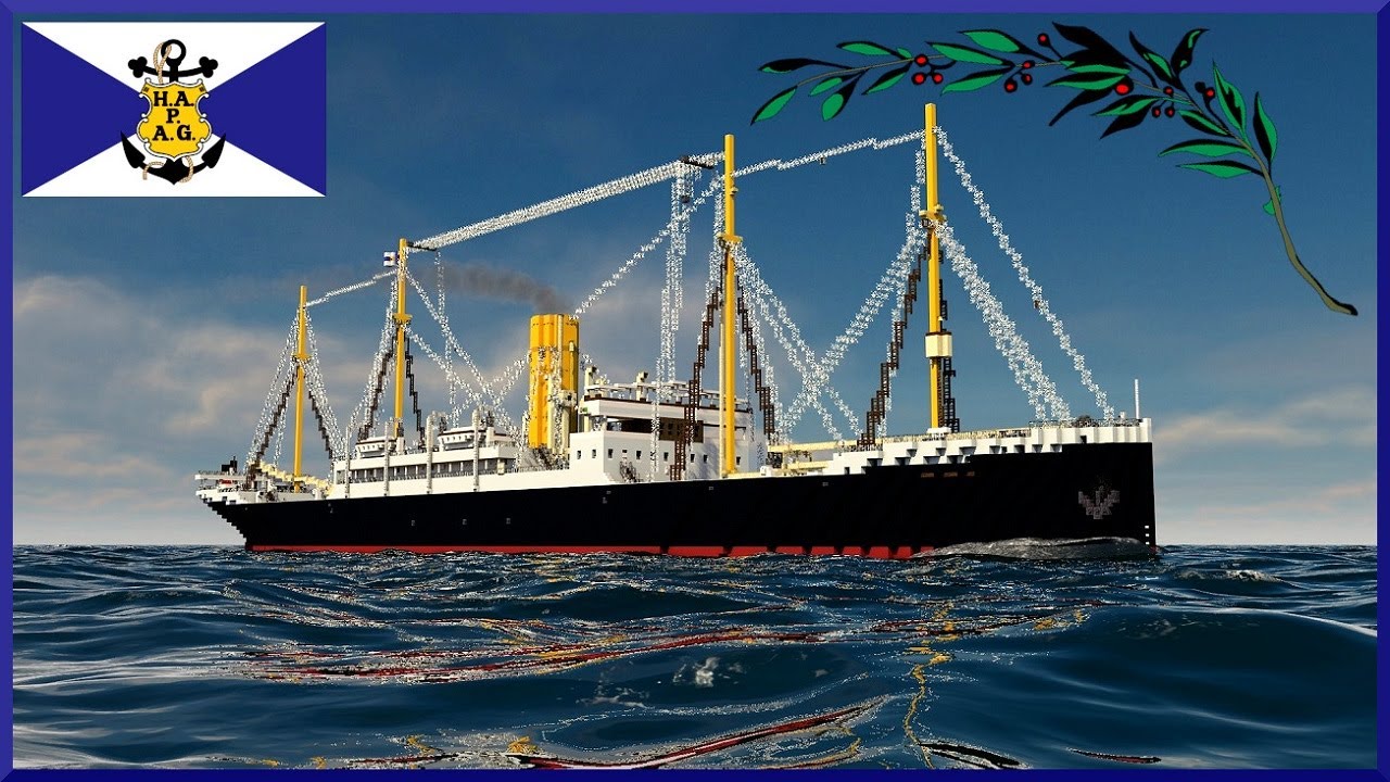 Minecraft S.S. Preussen / S.S. Sachsen / S.S. Bayern - Cargo ships of Hamburg America Line
