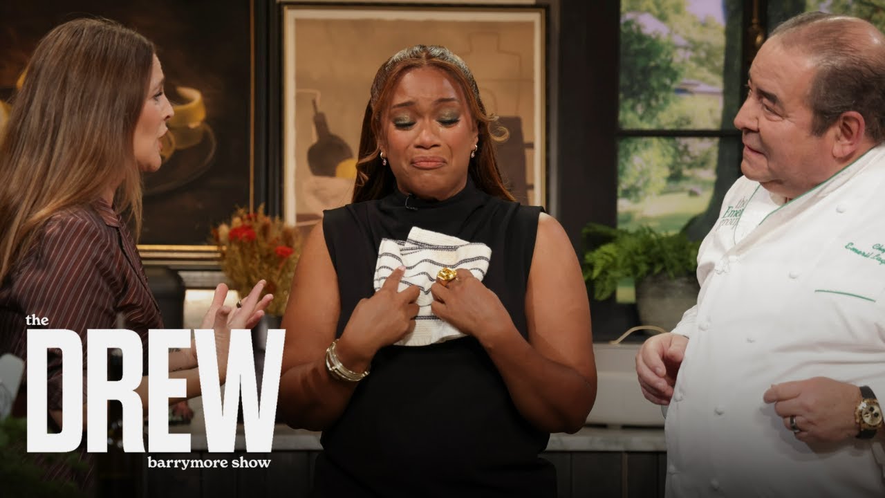 Sunny Anderson Has Emotional Reaction Cooking with Role Model, Emeril Lagasse | Drew Barrymore Show