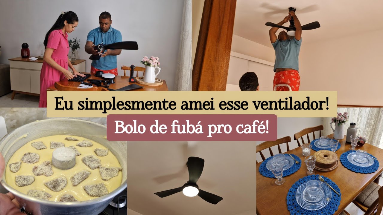 NOSSO QUARTO DE CARA NOVA✨️-Nosso novo VENTILADOR DE TETO/e Bolinho de fubá pro café💫🧀