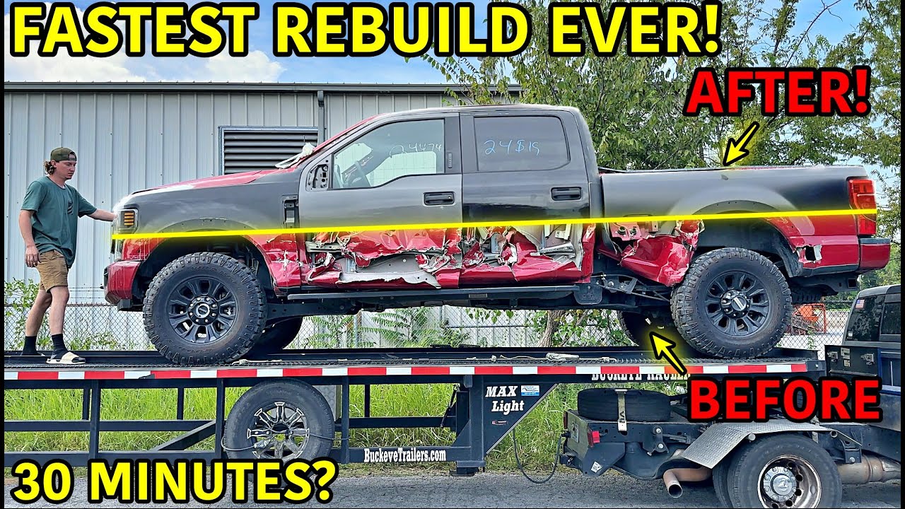 Мы восстановили разбитый Ford F-250 2022 года за 30 МИНУТ!!!